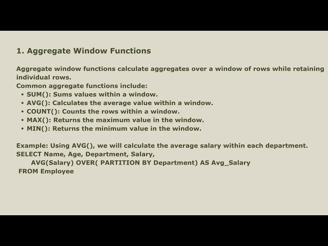 SQL #Window#Functions#Partionby#Groupby