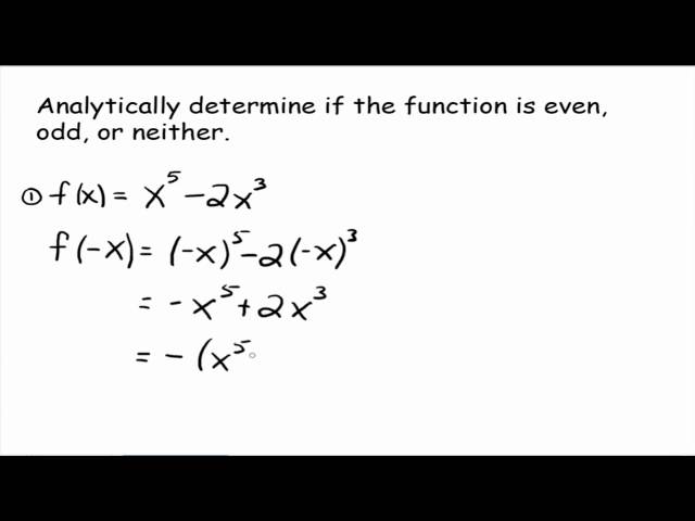 Even and Odd Functions