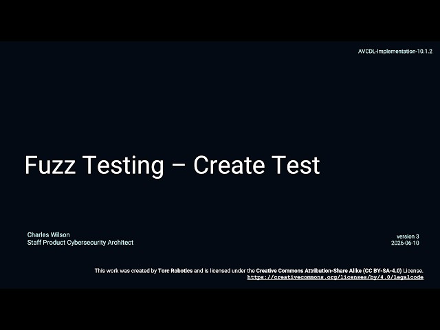AVCDL fuzz testing - create test