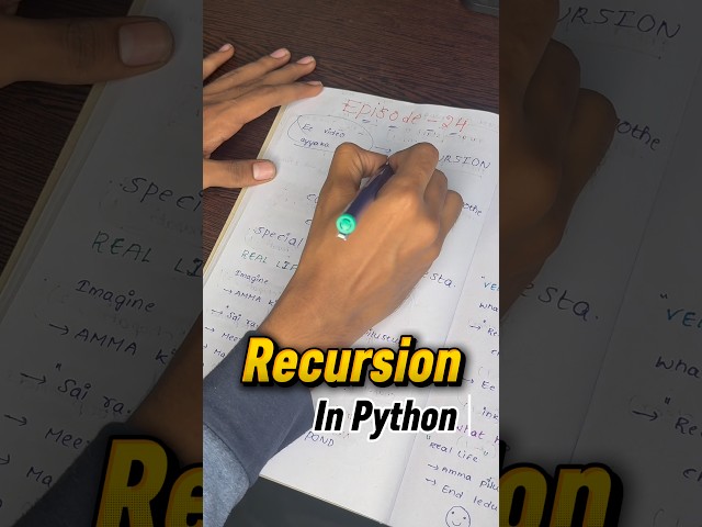 Episode 24 | Recursion in Python #coding #programming #python #btech #code