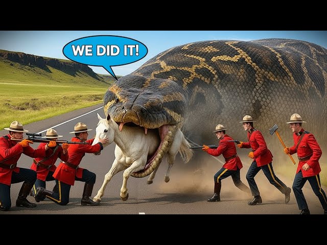 Brave Team Fights Giant Python to Free Trapped Horse – Emotional Wildlife Rescue!