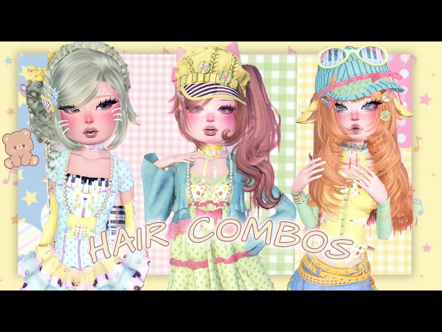 🍒𐙚⋆˚ BEST Hair Combos for DTI 🐇 Roblox Tutorials ⋆˚✿