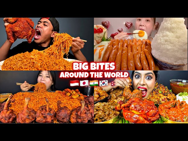 Mukbangers Around The World EXTREME BIG BITES | Satisfying ASMR MUKBANG compilation