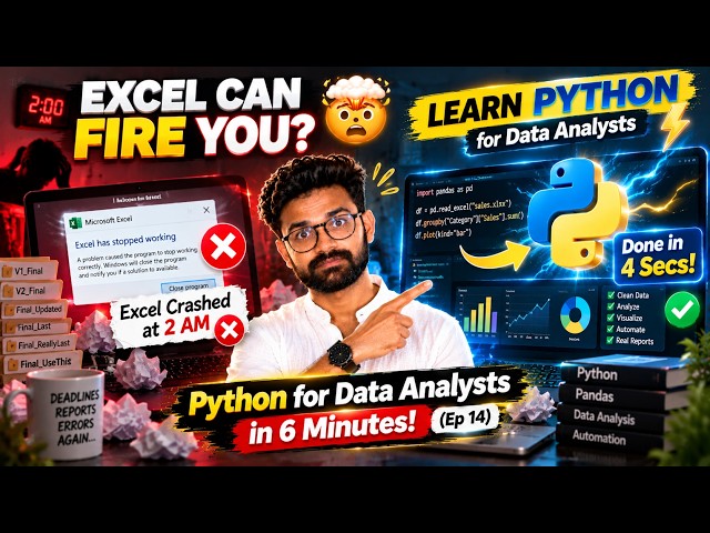 Python for Data Analysts in 6 Minutes | Zero Coding to Pandas Automation #ep14 #analysis #subscribe