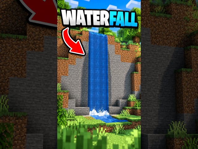 Minecraft Waterfall Build Idea 🌊 #minecraft #minecrafttutorial #minecraftshorts