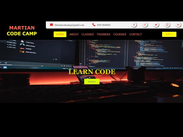 Animated Html Header With Logo-Menu & Social Media Icon | Html CSS Responsive Website Header Design