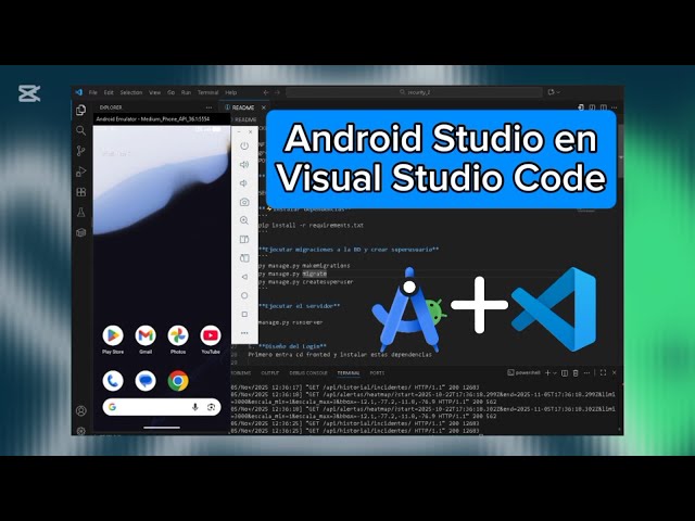 Como ejecutar el emulador de Android Studio en Visual Studio Code Ultima Version