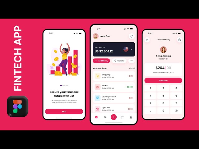 Figma Mobile App Design Tutorial | Fintech App | UI/UX Design Tutorial for Beginners & Intermediates