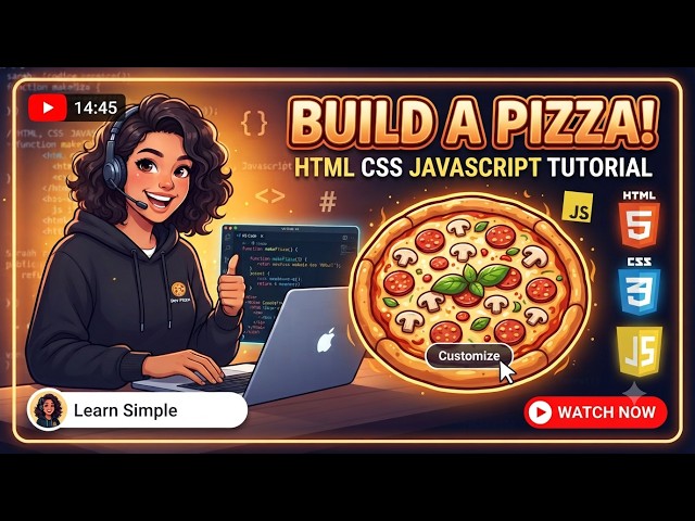 CSS Pizza Drawing with  Code Editor 🍕 | HTML & CSS Tutorial