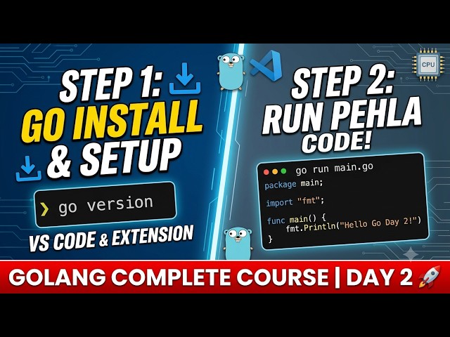 Golang Installation & Execution Flow Explained | Complete Go Course (Day 2)