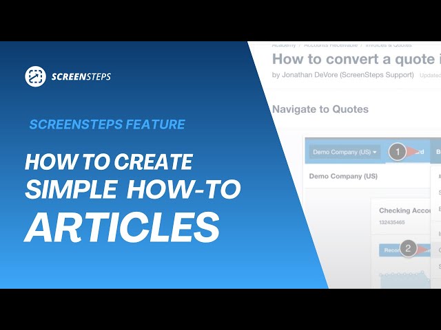 How to Create a Simple How-to Article With ScreenSteps