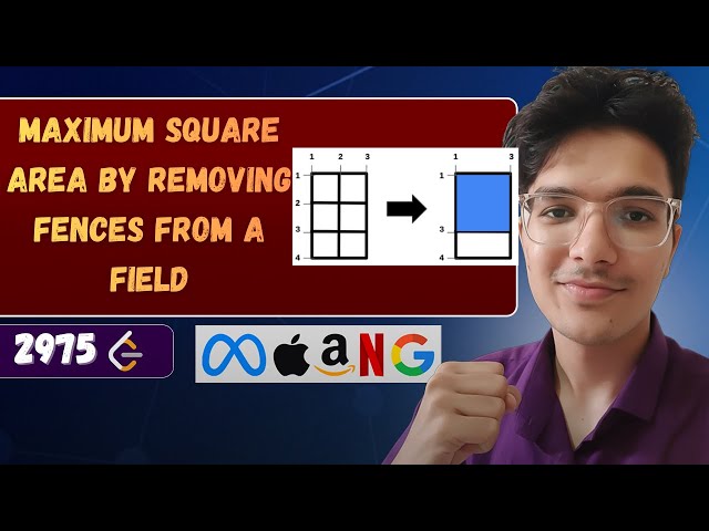 Maximum Square Area by Removing Fences | LeetCode 2975 | Complete Intuition Explained