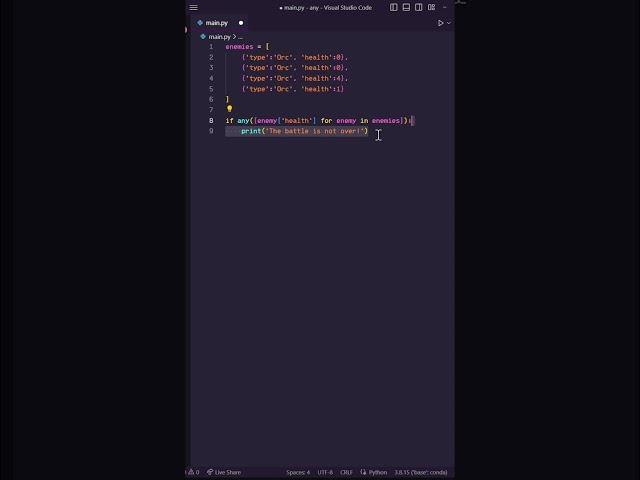 ANY Function in Python?? #python #programming #coding