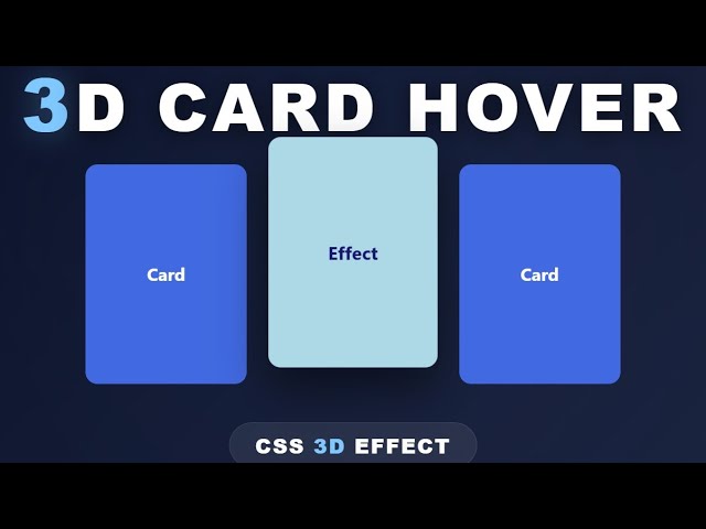 CSS 3D Card Hover Effect | HTML & CSS Tutorial