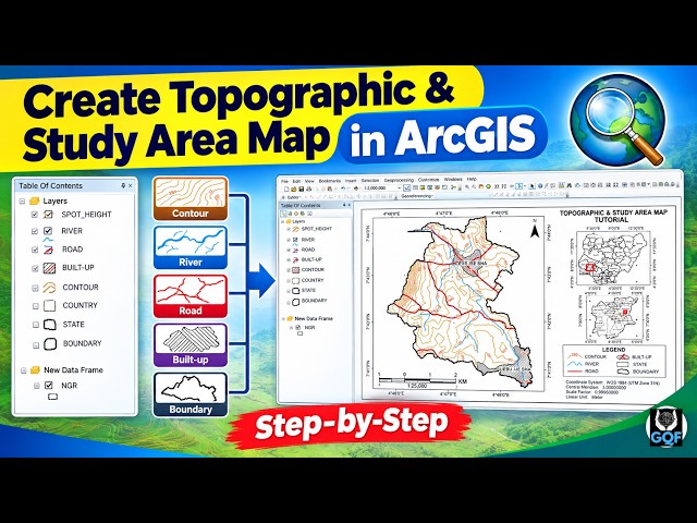 How to Create a Topographic & Study Area Map in ArcGIS | Step-by-Step