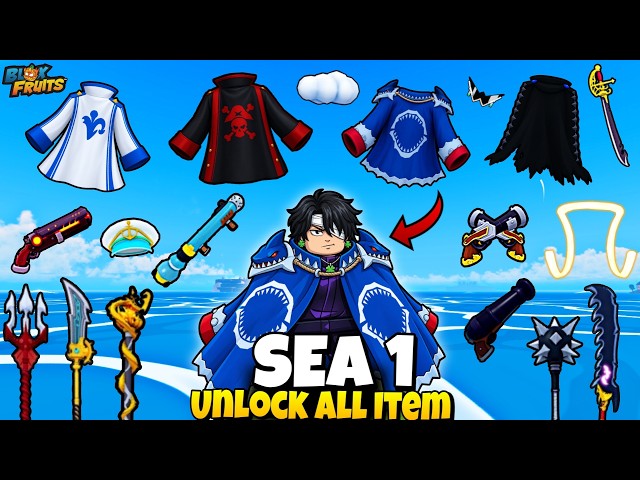 Blox Fruits ALL First Sea Items! (NEW Sea 1 Rework) | Swords, Accessories & Guns