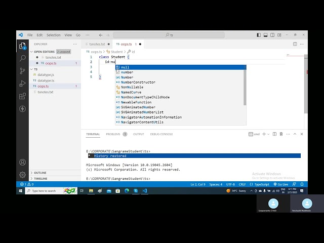 OOPs In typescript part 2(Hindi) #oops #typescript