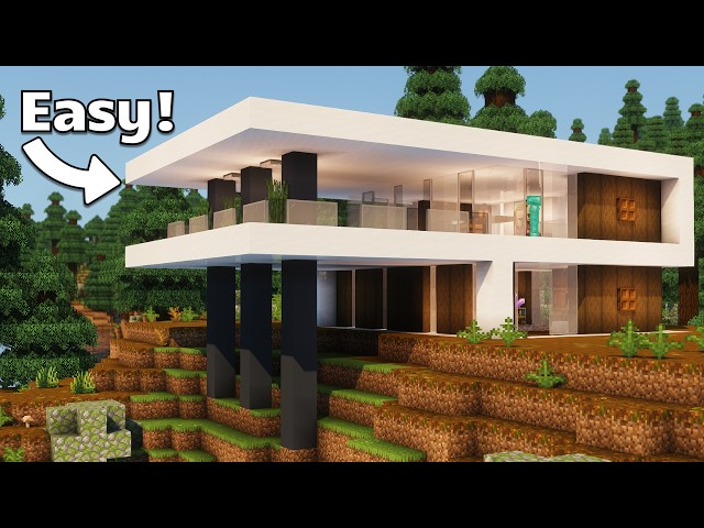 Minecraft: How to build a Modern Hillside Mansion! | Tutorial 🏡