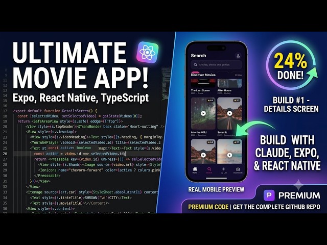 I Built a Netflix-Style Movie App in React Native Using Claude AI! 🤖