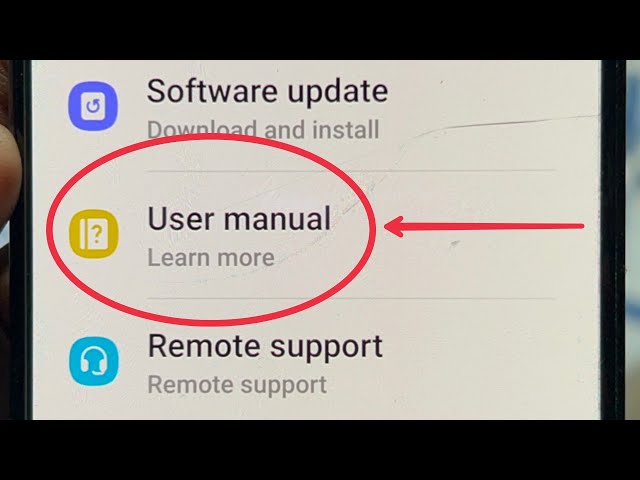 What is User manual Option in Samsung Phones