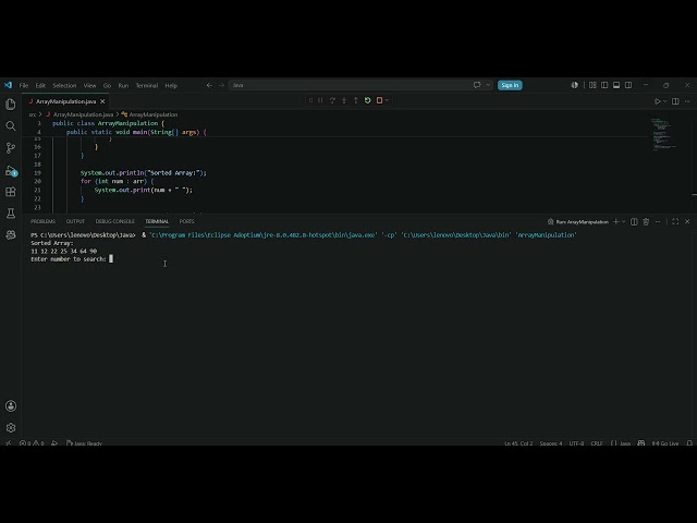 Java Development, Task 3 Array Manipulation @Technohacksedutech 