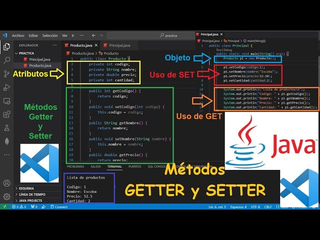 Java: How Getter and Setter Methods Work from Visual Studio Code