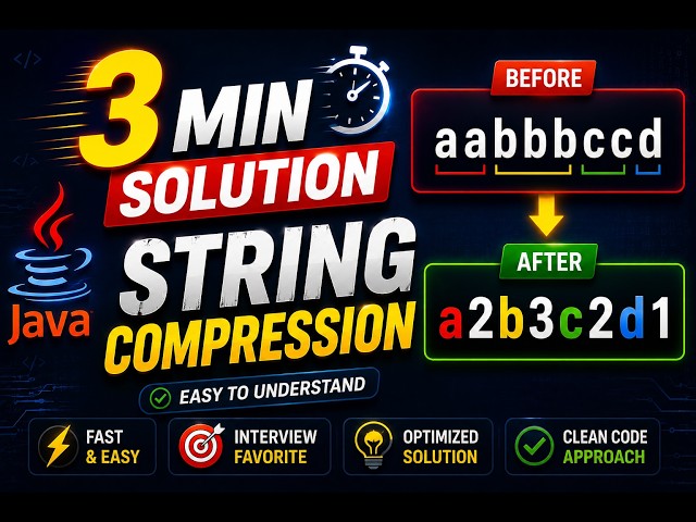 String Compression in 3 Minutes ⚡ Java Interview Question