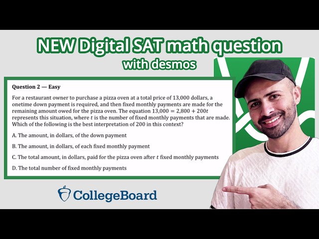 Digital SAT Math 2026 : Linear equation word problem in seconds with DESMOS