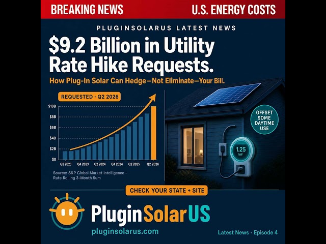 Utilities Just Requested a Record $9.2 Billion in Rate Hikes. Here’s How Plug-In Solar Fights Back.