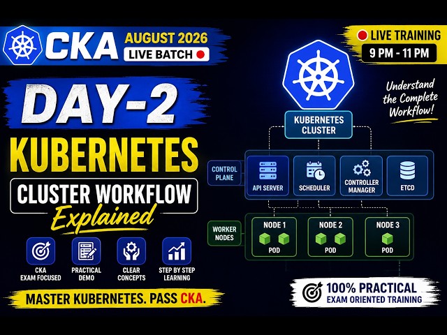 ☸️ CKA August 2026 | Day 2 – Kubernetes Cluster Workflow Explained | Live Training #kubernetes