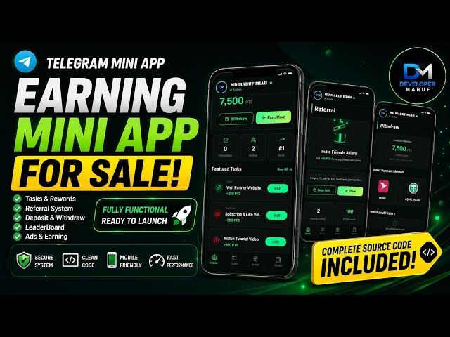 Telegram Mini App Source Code For Sale | Complete Admin Panel | Ready to Launch | Full Demo
