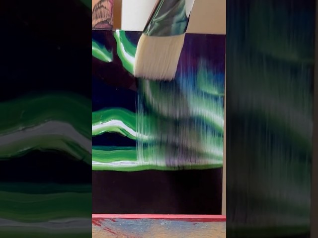 How to Paint: 🌌NORTHERN LIGHTS🌌 (beginner-friendly) #paintingtutorial