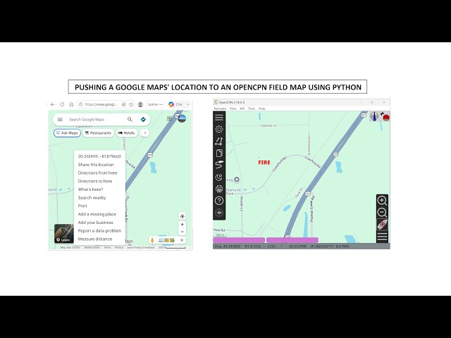 Sharing Google Map Locations with OpenCPN using Python