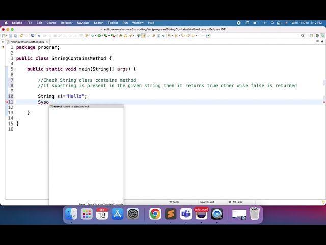 String class contains method | Java Program