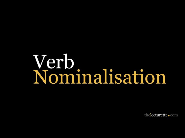 Verb Nominalisation in English