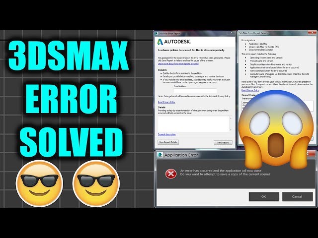 How To Solve 3dsmax application error ?