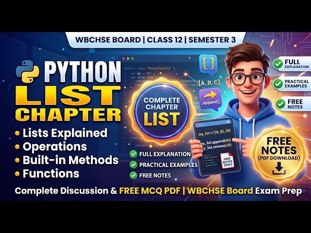 Python List: Operations & Methods | Class 12 Semester 3 WBCHSE | COMS & COMS | Rahul Sir