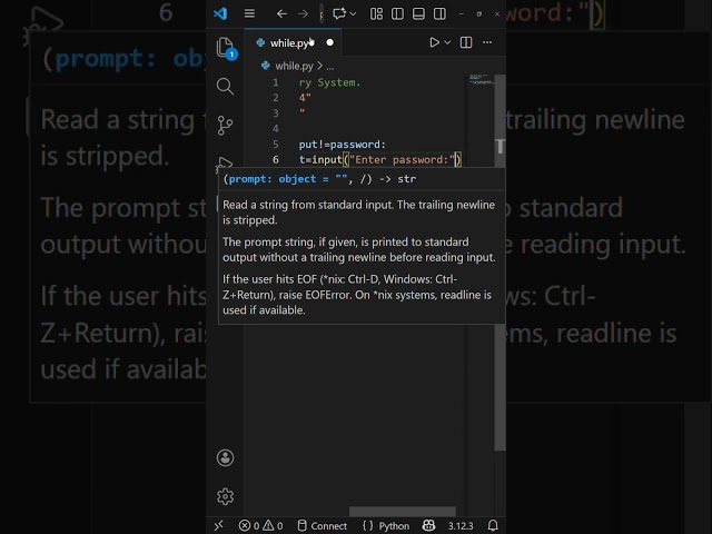 Python While Loop for Beginners | Coding Shorts #pythonprogramming