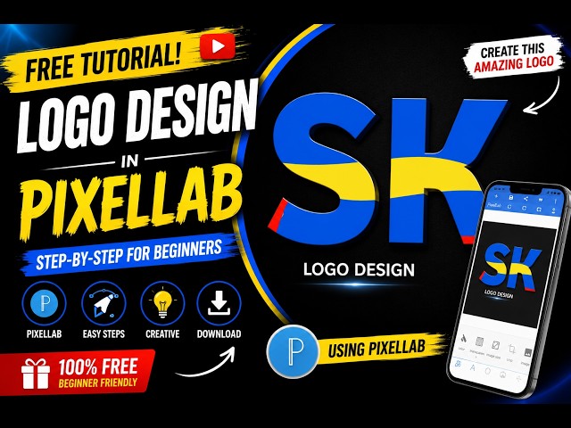 **PixelLab Tutorial: How to Create an SK Negative Space Logo Design**