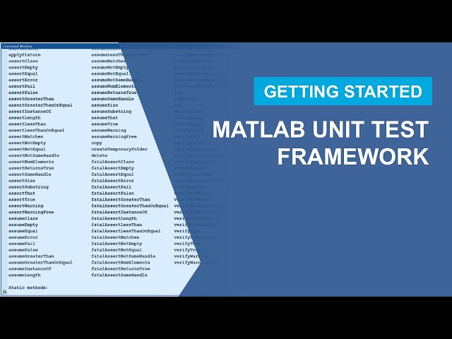 Getting Started with the MATLAB Unit Test Framework