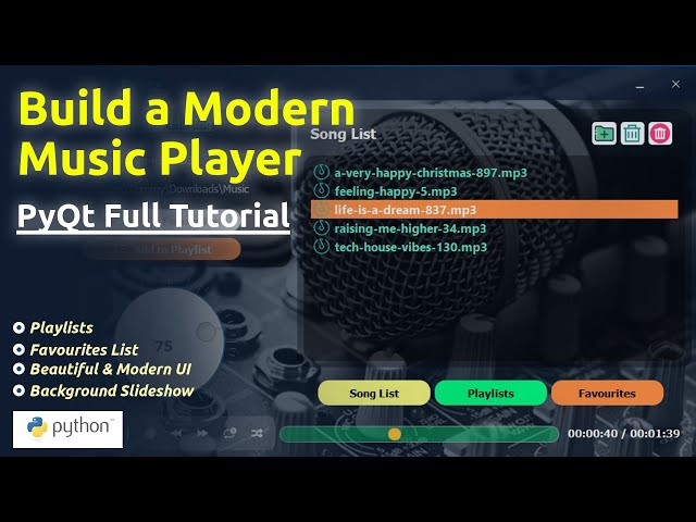 PySide/PyQt Full Tutorial: Build a Modern Music Player with Python
