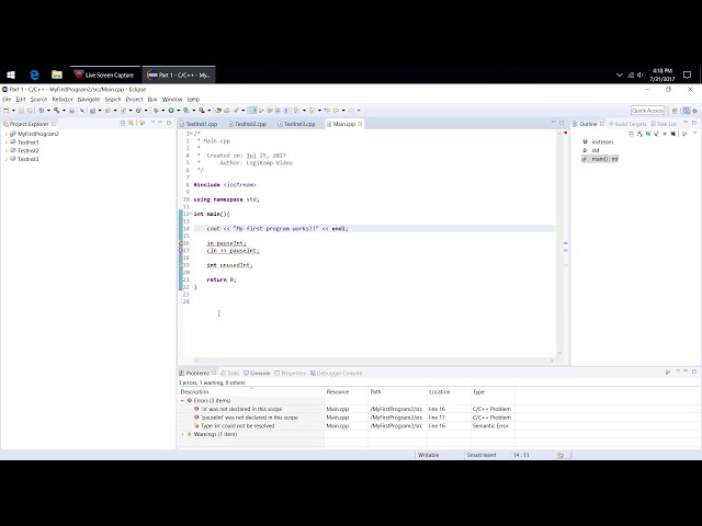 Debugging Syntax Errors in Eclipse