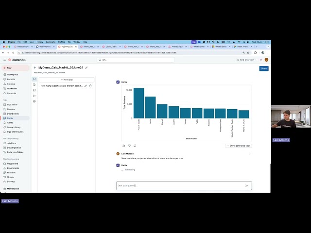 AI/BI Genie + Databricks SQL Serverless + Unity Catalog Demo using Airbnb Madrid Data (English)