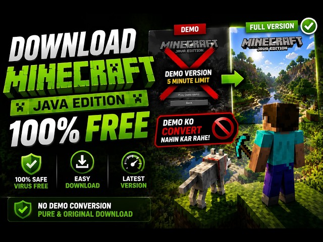 How to Download Minecraft Java Edition FREE (2026) | NOT Demo Conversion!