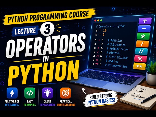🐍 Python Programming Course | Lecture 3: Operators in Python