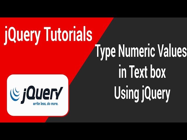 Type Numeric Values in Text box Using jQuery in Tamil