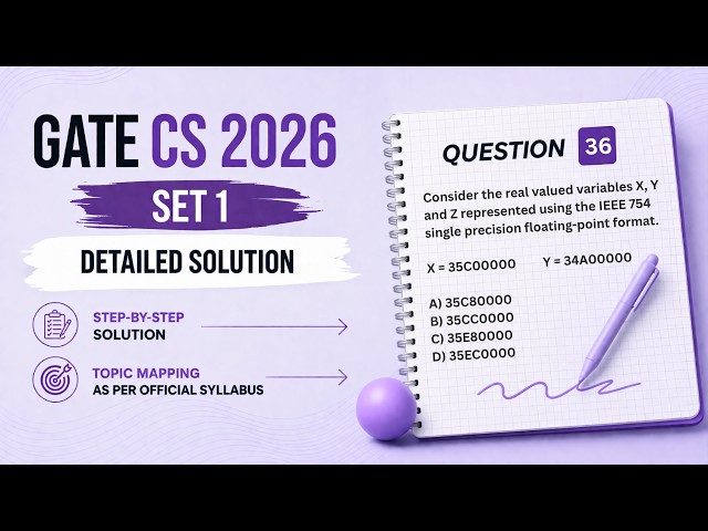 GATE 2026 CS SET 1 | Question 36 | Digital Logic | IEEE 754 single precision floating-point format