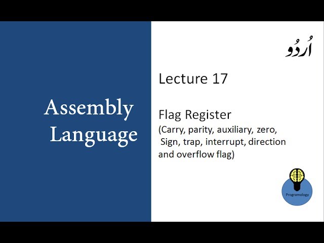 Lecture 17 Flag Register Carry parity Auxiliary zero sign trap interrupt direction and overflow flag