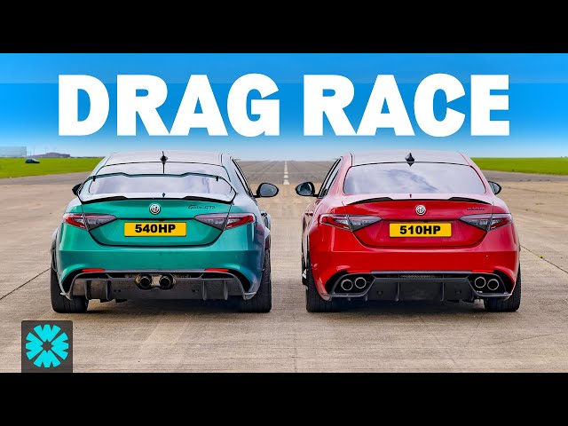 Alfa Romeo Giulia Quadrifoglio vs Giulia GTA Carrera de 1/4 de milla