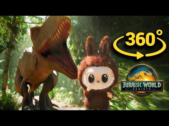 360° VR Jurassic World Rebirth | LABUBU Escapes T-REX Dinasour in 8K | Run for Life in Jurassic Park